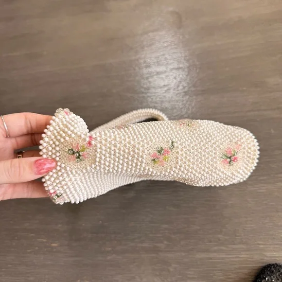 Vintage NWT Corde Bead Beaded Floral Purse Bag Deadstock - Picture 6 of 12